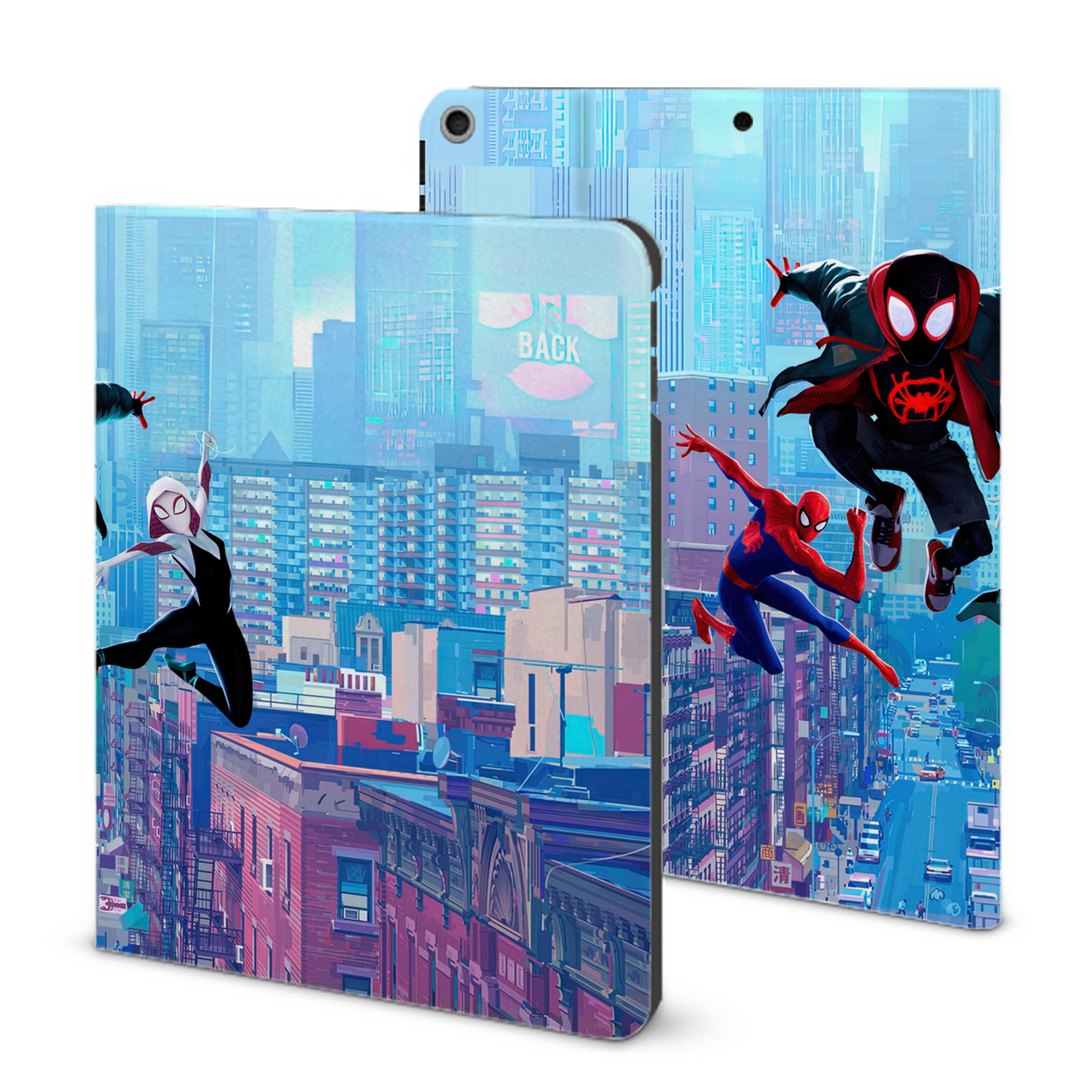（画像用） Spider Man スパイダーマン IPad ケース ブック型 PUレザー TPU 耐衝撃 軽量 薄型 ペン収納なし 全面保護 IPad 各モデル対応